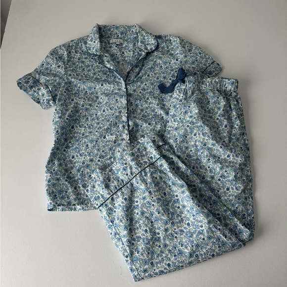 LAKE Poplin Chloe Blue Elizabeth Floral Pajama Set - Picture 2 of 5